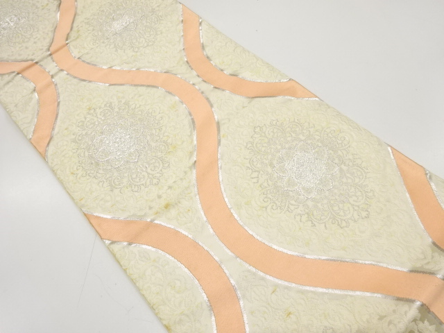 JAPANESE KIMONO / ANTIQUE FUKURO OBI / SILK / WOVEN TATEWAKU PATTERN